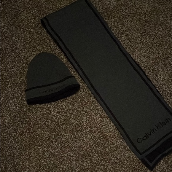 Other - Calvin Klein Black Beanie and Scarf Set